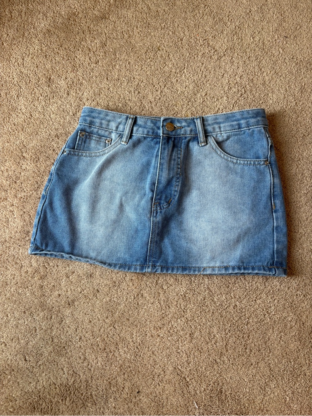 SHEIN Light Blue Washed Denim Mini Skirt